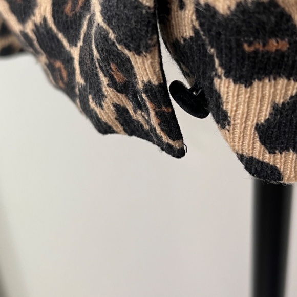sabbia rosa Leopard Print Cardigan made in italy Lana/Angora w/velvet decoration - Picture 6 of 11